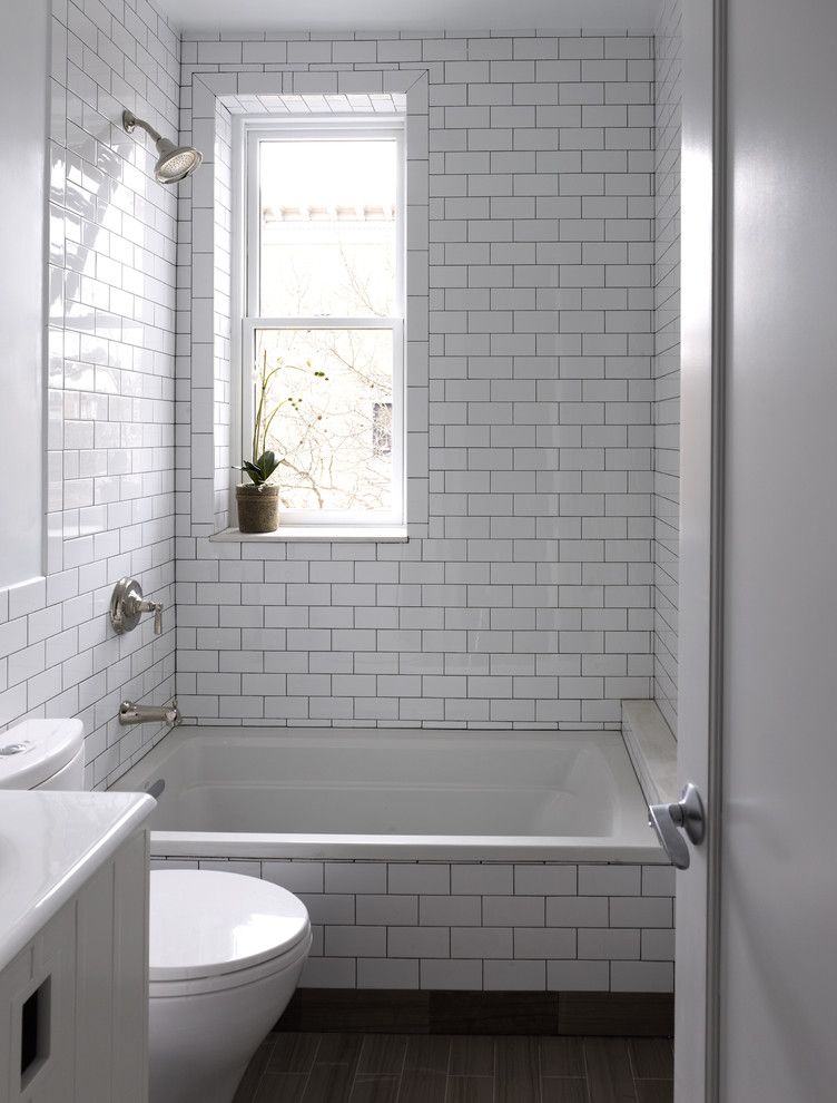 How to Clean Grout on Tile Floor for a Contemporary Bathroom with a White Bathroom and Brooklyn Bathroom by Horrigan O'malley Architects