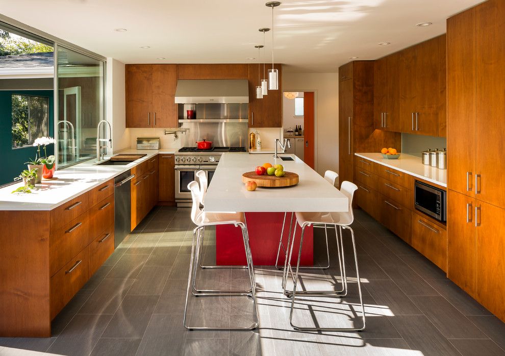 How to Clean Grout on Tile Floor for a Contemporary Kitchen with a Kitchen Countertop Material and Modern Kitchen in Piedmont by Building Lab, Inc.