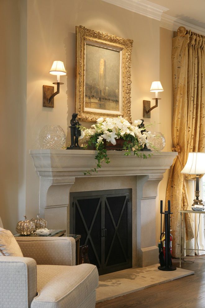 How to Decorate a Fireplace Mantel for a Traditional Bedroom with a Drapes and Reaume Construction & Design by Reaume Construction & Design