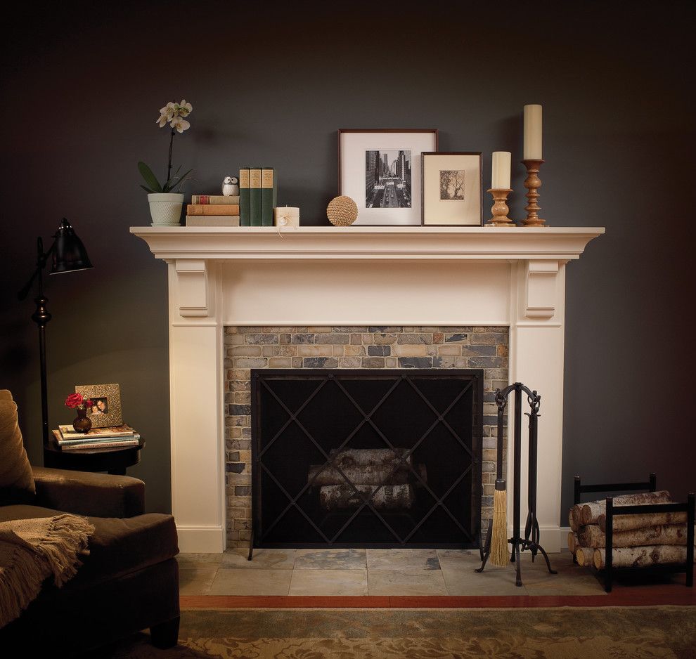 How to Decorate a Fireplace Mantel for a Traditional Family Room with a Fireplace Mantel Dcor and Timeless Appeal by Dura Supreme Cabinetry