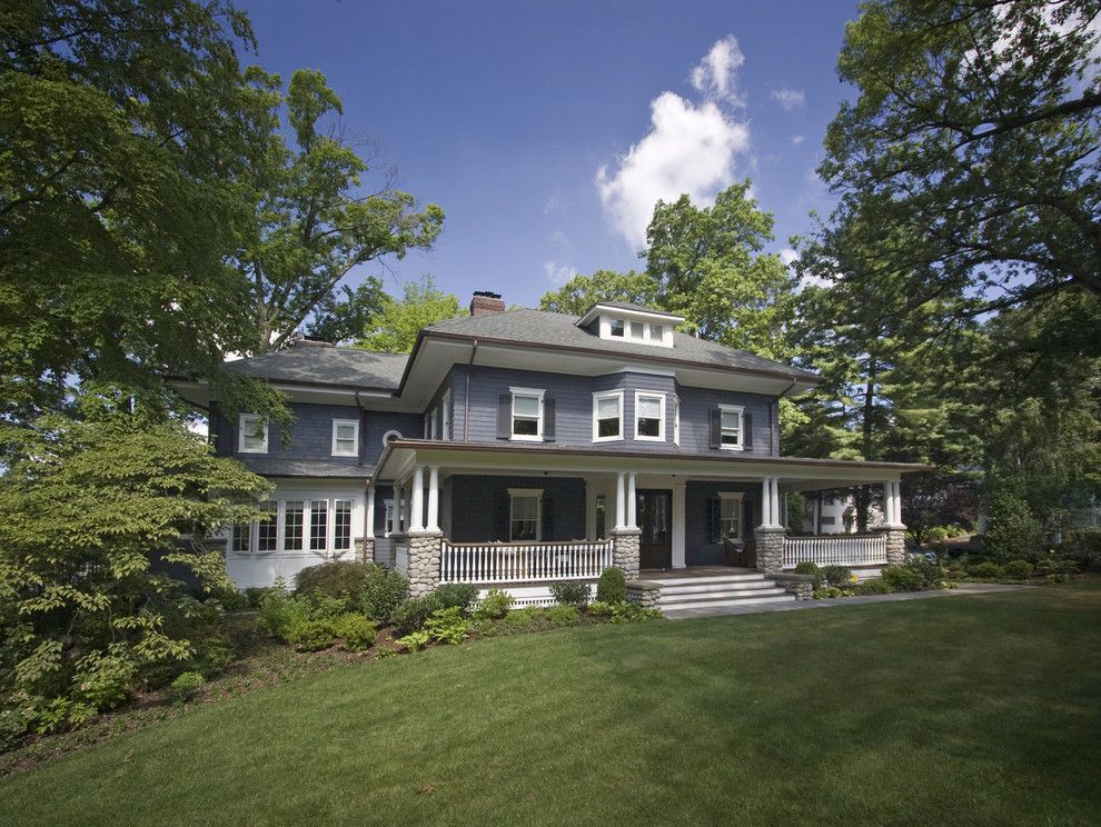 How to Get Rid of Cigarette Smell in House for a Traditional Exterior with a Stone Pillars and Historical Four Square with Large Front Porch by Clawson Architects, Llc