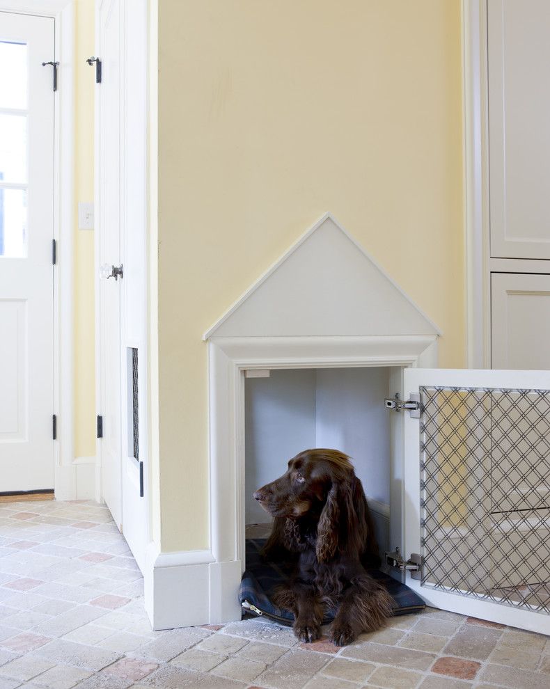 How to Get Rid of Smoke Smell in House for a Traditional Entry with a Brick Floors and Tudor Addition Mudroom Dog House by Lda Architecture & Interiors