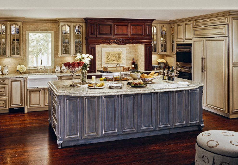 How to Glaze Cabinets for a Traditional Kitchen with a Granit Countertops and Kitchen by Millennium Cabinetry