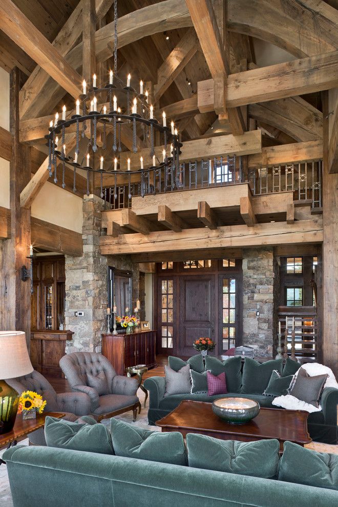 How to Grow Sunflowers for a Rustic Living Room with a Timber Design and Yellowstone Club Summit Residence by Locati Architects