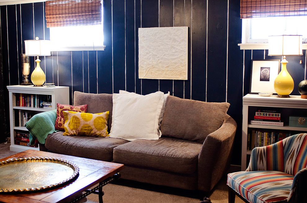 How to Paint Wood Paneling for a Eclectic Living Room with a Painted Paneling and Eclectic Living Room by Houzz.com