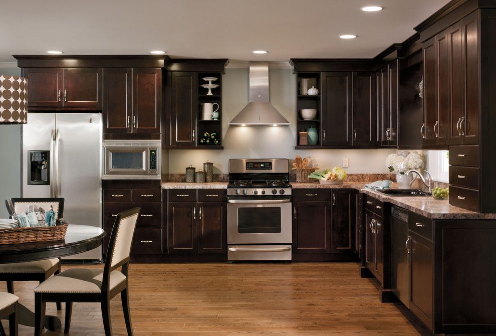 How to Repaint Kitchen Cabinets for a Modern Kitchen with a Kitchen Table and Modern Brown Kitchen by Chris and Dick's