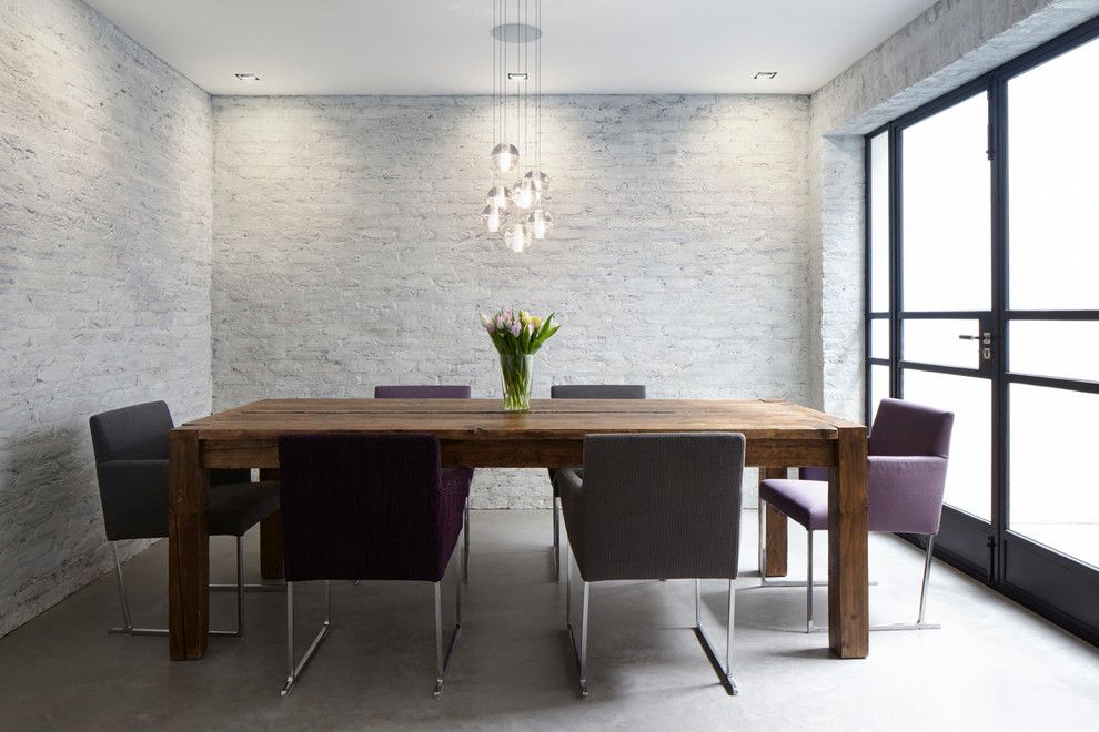 How to Whitewash Brick for a Contemporary Dining Room with a Emperors Gate South Kensington and Emperors Gate, South Kensington, London by Dyer Grimes Architecture