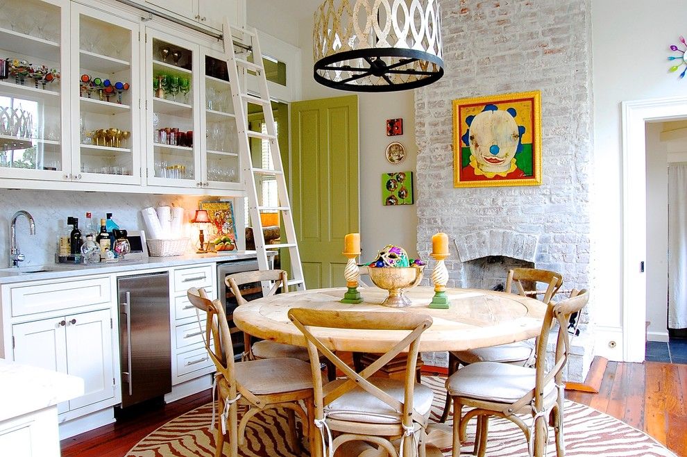 How to Whitewash Brick for a Eclectic Kitchen with a Rustic Wood Floor and My Houzz: Colorful Eclectic Style in a Traditional New Orleans Home by Corynne Pless