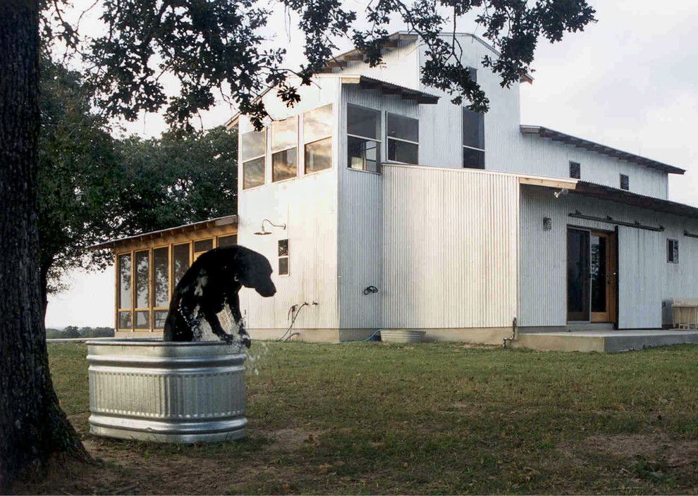 Humara for a Industrial Exterior with a Wood Rafters and Rocking P Ranch House by Ignacio Salas Humara Architect Llc