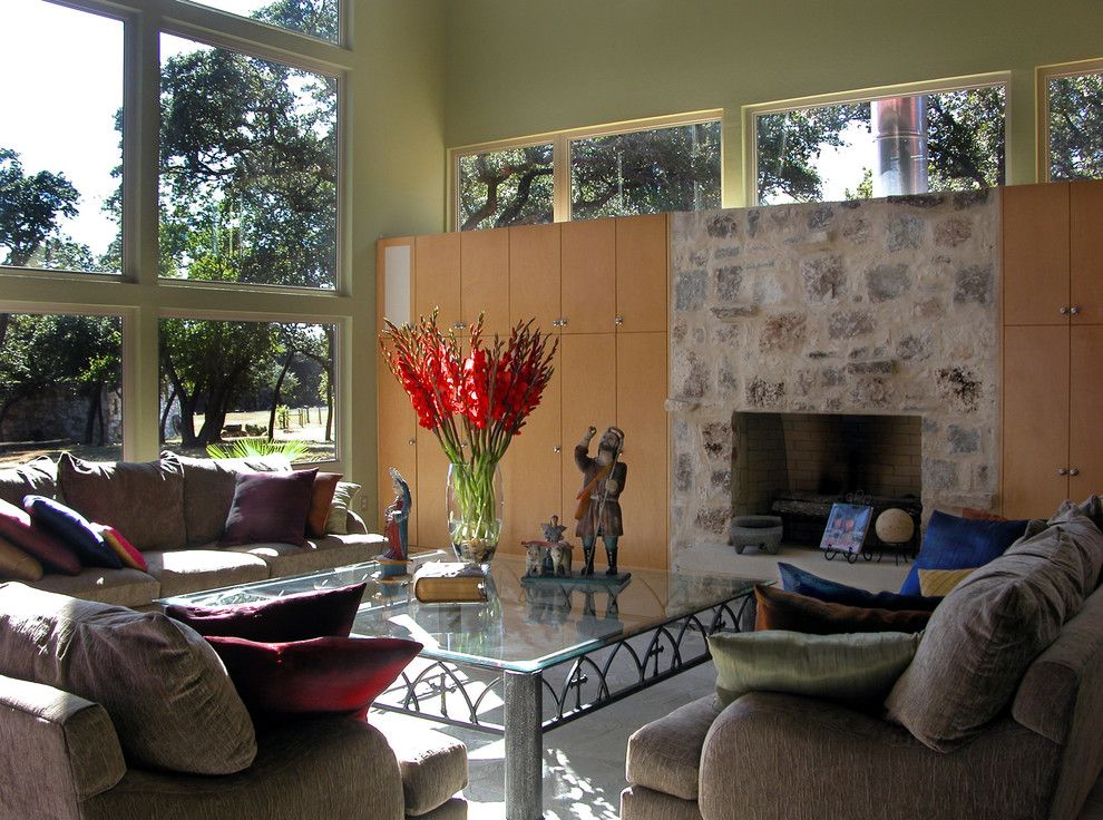 Humara for a Modern Living Room with a Warm Colors and Modern Hacienda by Ignacio Salas Humara Architect Llc