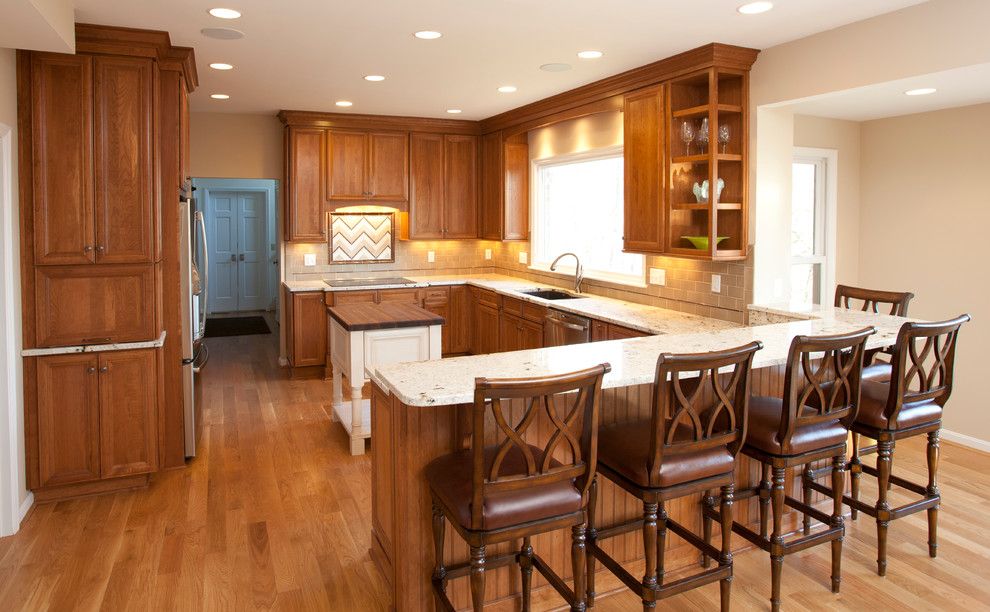 Hyde Park Lumber for a Transitional Kitchen with a Open Concept and Before and After by Hyde Park Lumber & Design