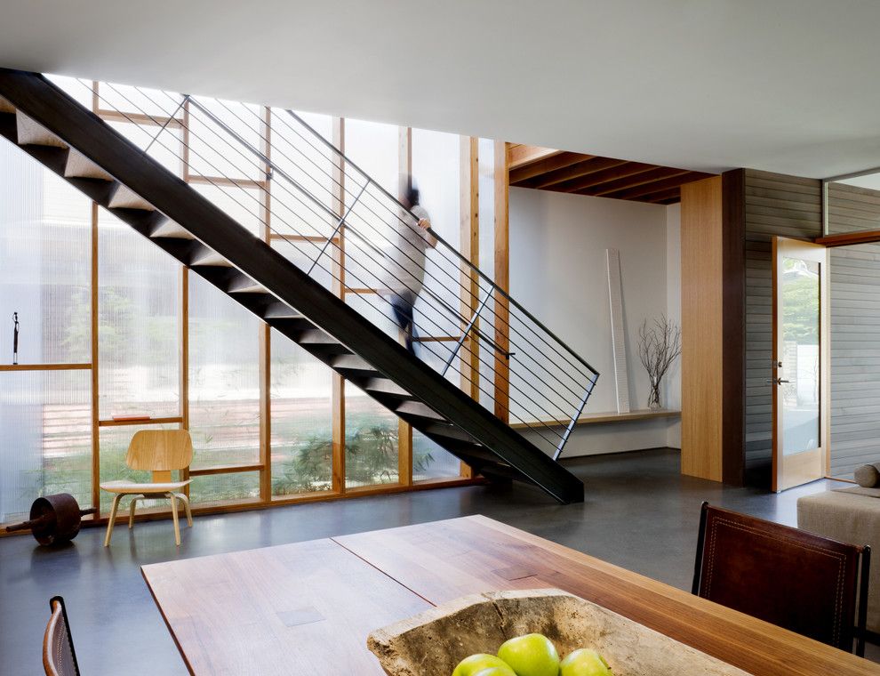 Icon at Dulles for a Contemporary Staircase with a Front Door and Push Pull Residence by Mw|Works Architecture+Design