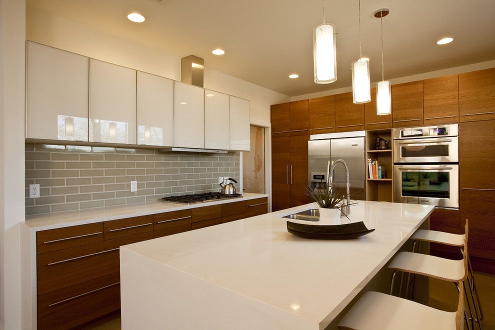 Ikea Besta Cabinet for a Contemporary Kitchen with a White Kitchen and Garner by Don Harris, Architect