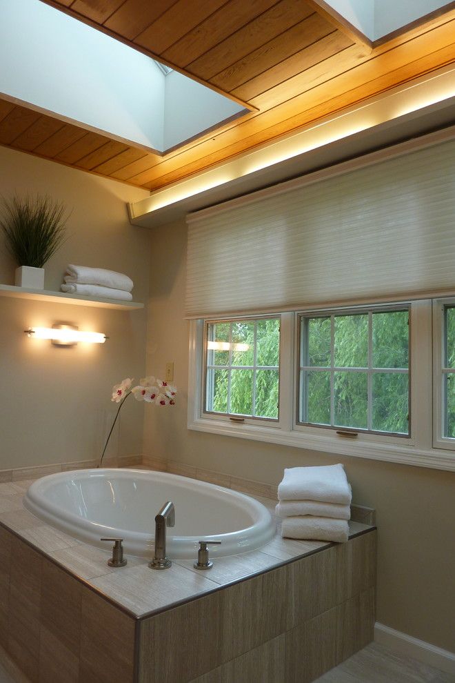 Ikea Besta Shelf for a Contemporary Bathroom with a Cove Lighting and Albany Bathroom Designs by Hudson Valley Design