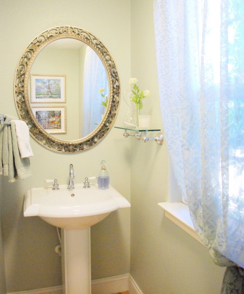 Ikea Besta Shelf for a Traditional Powder Room with a Small and Centsational Girl by Kate Riley   Centsational Girl