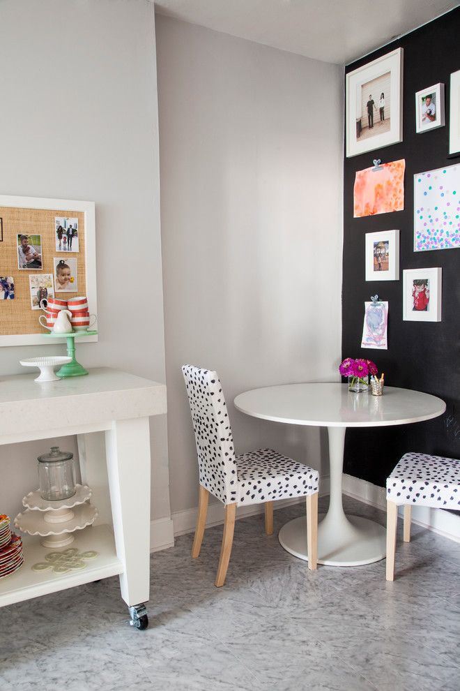 Ikea Bjursta Table for a Eclectic Dining Room with a Dalmation and Philadelphia Penthouse by Caitlin Wilson Design