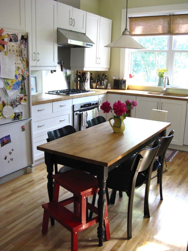 Ikea Changing Table for a Eclectic Kitchen with a Pendant Lamp and Our Family Kitchen by Pour Toujours