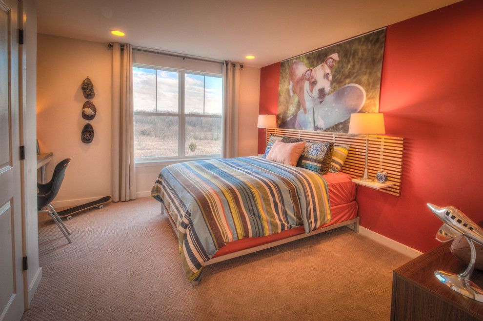 Ikea College Park for a Contemporary Bedroom with a Striped Bedspread and the Camden by Wormald Homes at Monocacy Park
