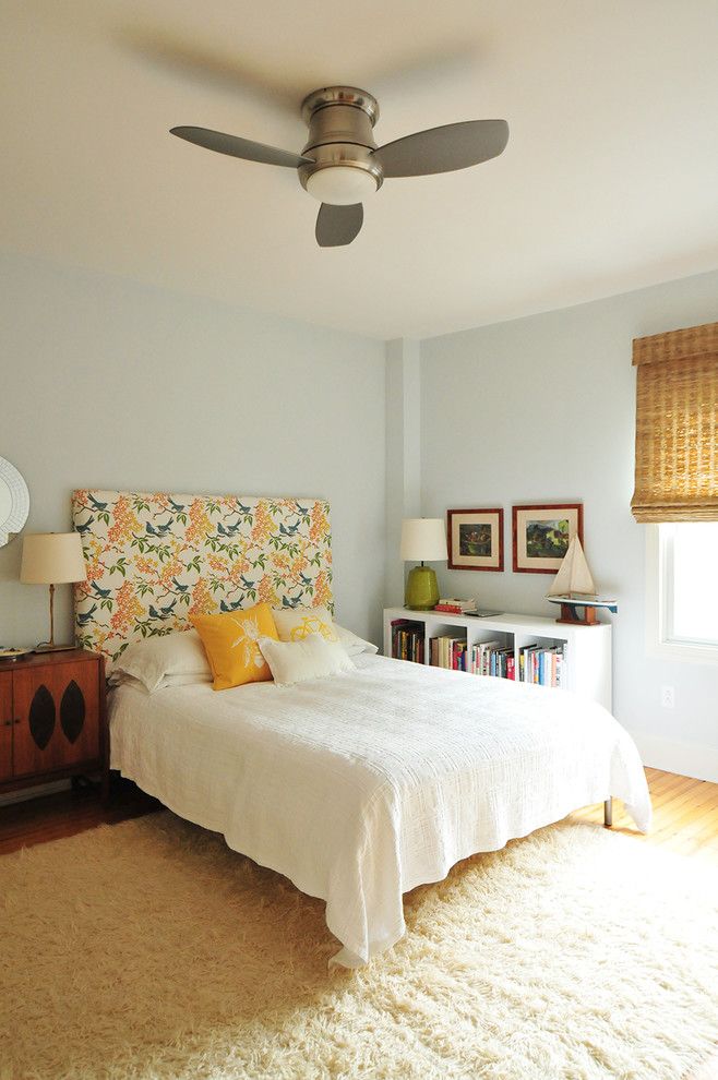 Ikea Hemnes for a Eclectic Bedroom with a Pale Blue Walls and Annie Elliott's Color Splashed Home in Dc by Nicole Crowder Photography