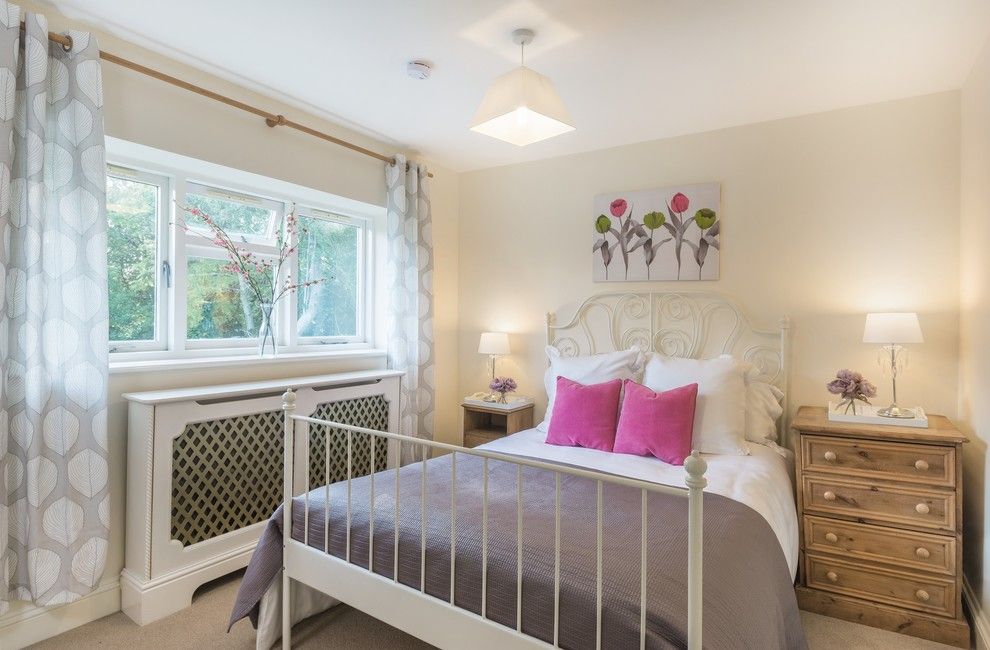 Ikea Leirvik for a Farmhouse Bedroom with a Night Stand and Staged Bedroom in Lyndhurst, Hampshire by Coral Interiors