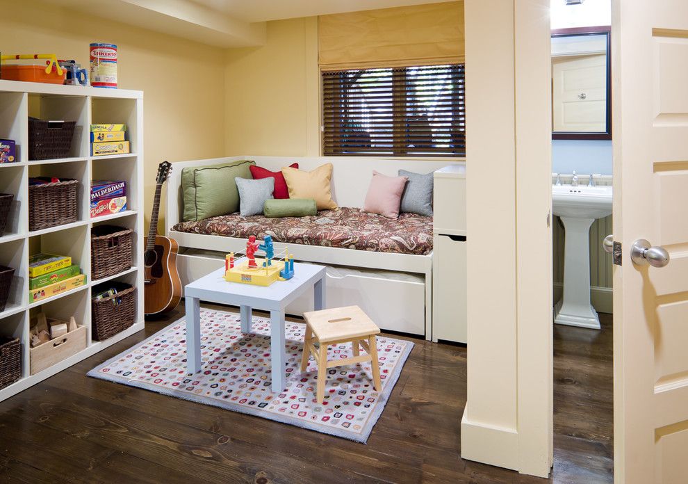 Ikea Mandal Bed for a Eclectic Kids with a Area Rug and Row House Interiors Play Area/guest Room by Lda Architecture & Interiors