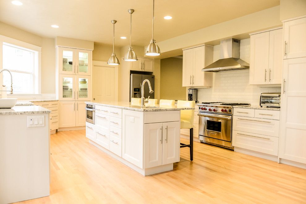 Ikea New Orleans for a Contemporary Kitchen with a Pendant Lights and Ikea Ramsjo White Cabinets & Wolf Range by John Webb Construction and Design