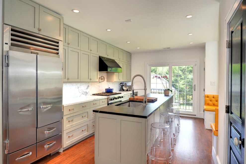 Ikea New Orleans for a Contemporary Kitchen with a Recessed Lights and White Shaker Ikea Kitchen by Semihandmade