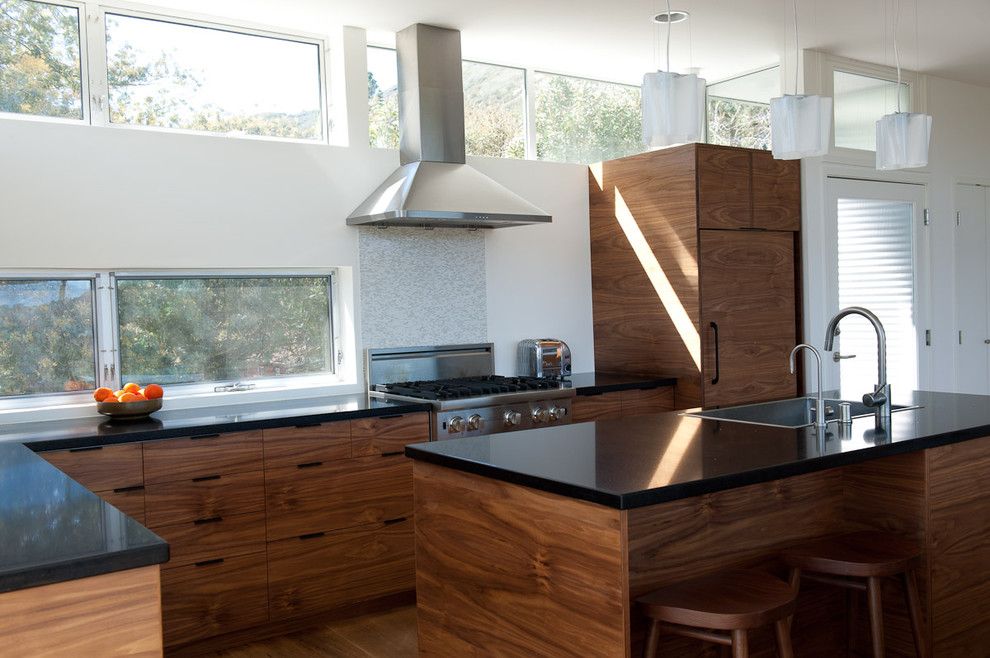 Ikea Ps Cabinet for a Contemporary Kitchen with a Awning Windows and Walnut Ikea Kitchen by Semihandmade