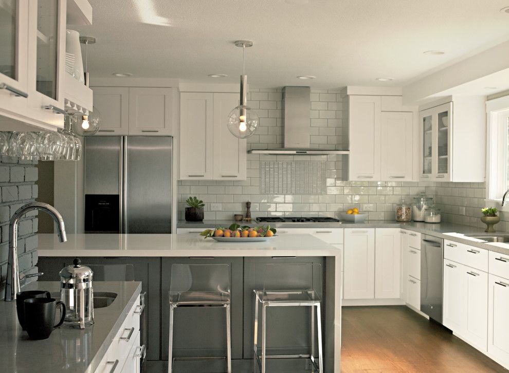 Ikea Ps Cabinet for a Traditional Kitchen with a Tile Kitchen Backsplash and Danville Remodel by Fiorella Design