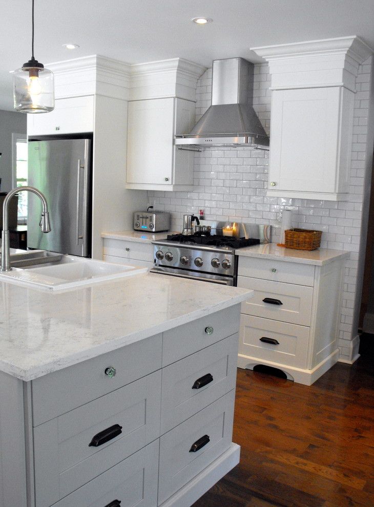Ikea Quartz Countertops for a Traditional Kitchen with a Traditional and Ikea Adel White by Still Waters Design