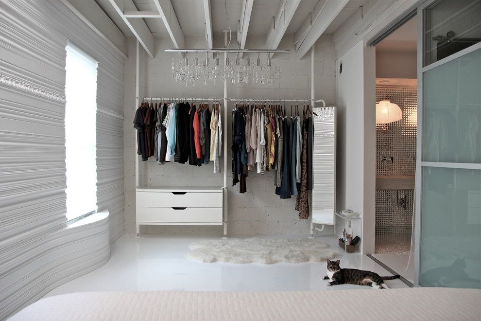 Ikea Stolmen for a Contemporary Closet with a Open Closet and Fit for a Mcqueen by Betty's Room, Llc