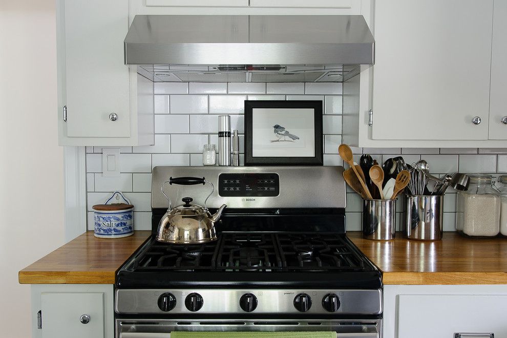 Ikea Varde for a Traditional Kitchen with a Subway Tile Backsplash and Boston Budget Kitchen by E.r. Miller