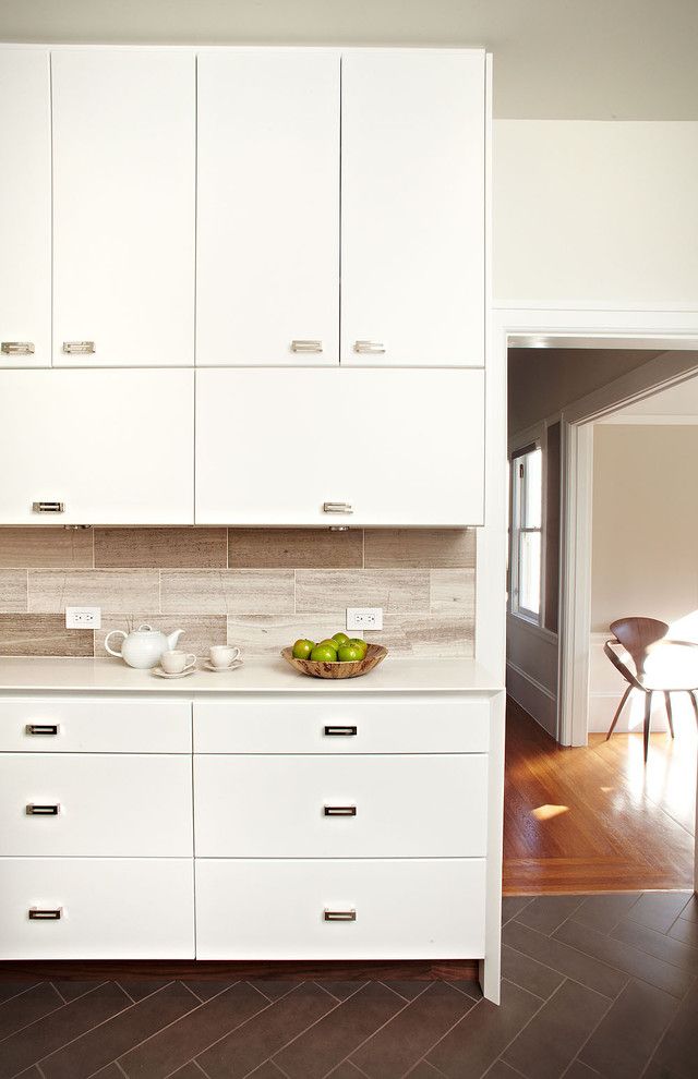 Installing Tile Backsplash for a Contemporary Kitchen with a Brown and Kitchen by W. David Seidel, Aia   Architect