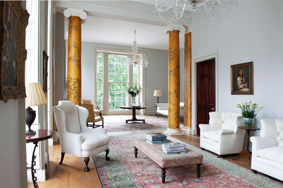 Ionic Columns for a Traditional Living Room with a Joinery and Restoration of Grade I Listed House in Central London by Russell Taylor Architects