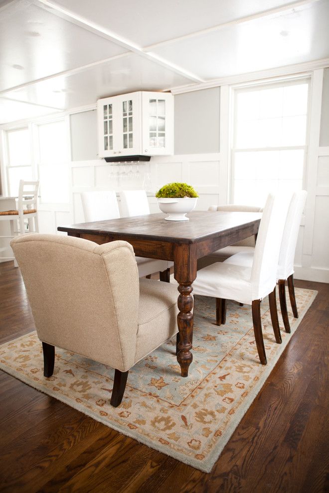 Jacobean Stain for a Traditional Dining Room with a Dark Wood Dining Table and Jen Migonis by Tess Fine