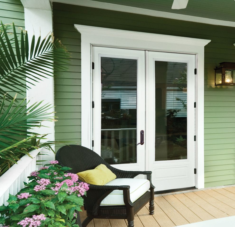 Jeld Wen Doors for a Transitional Porch with a Fiberglass Doors and Jeld Wen Aurora Custom Fiberglass Doors by Renaissance Windows & Doors