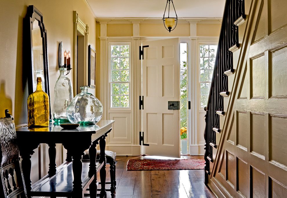 Jen Weld Doors for a Traditional Entry with a Entry Table and Crisp Architects by Crisp Architects