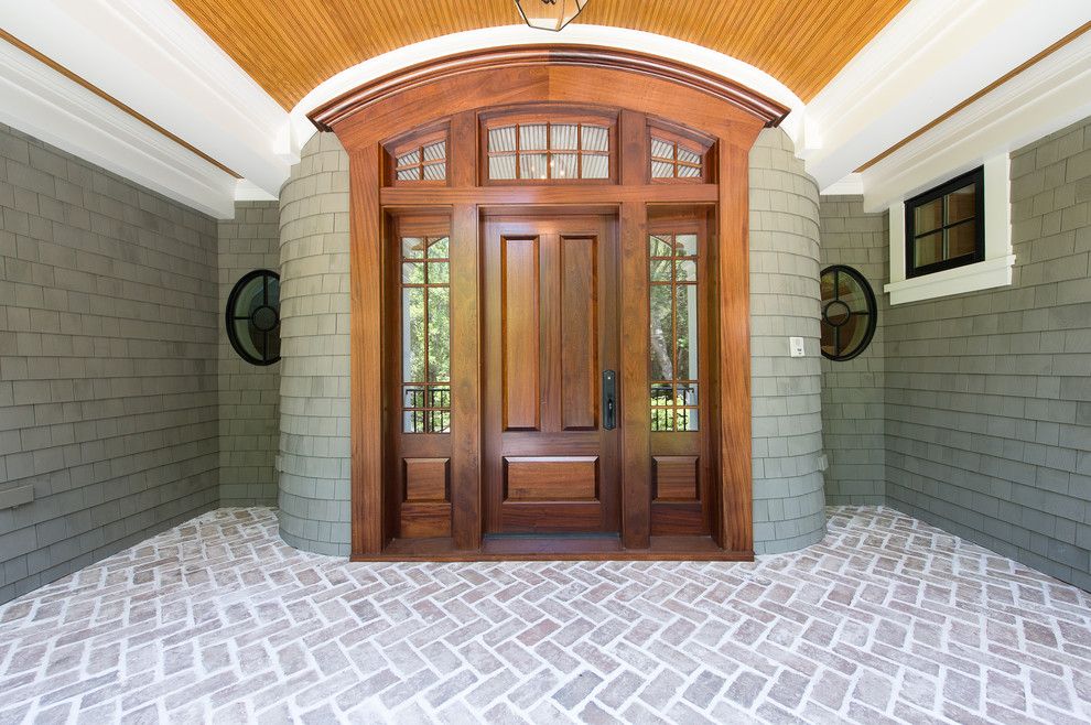 Jen Weld Doors for a Traditional Entry with a White Molding and Green Meadow by Solaris Inc.