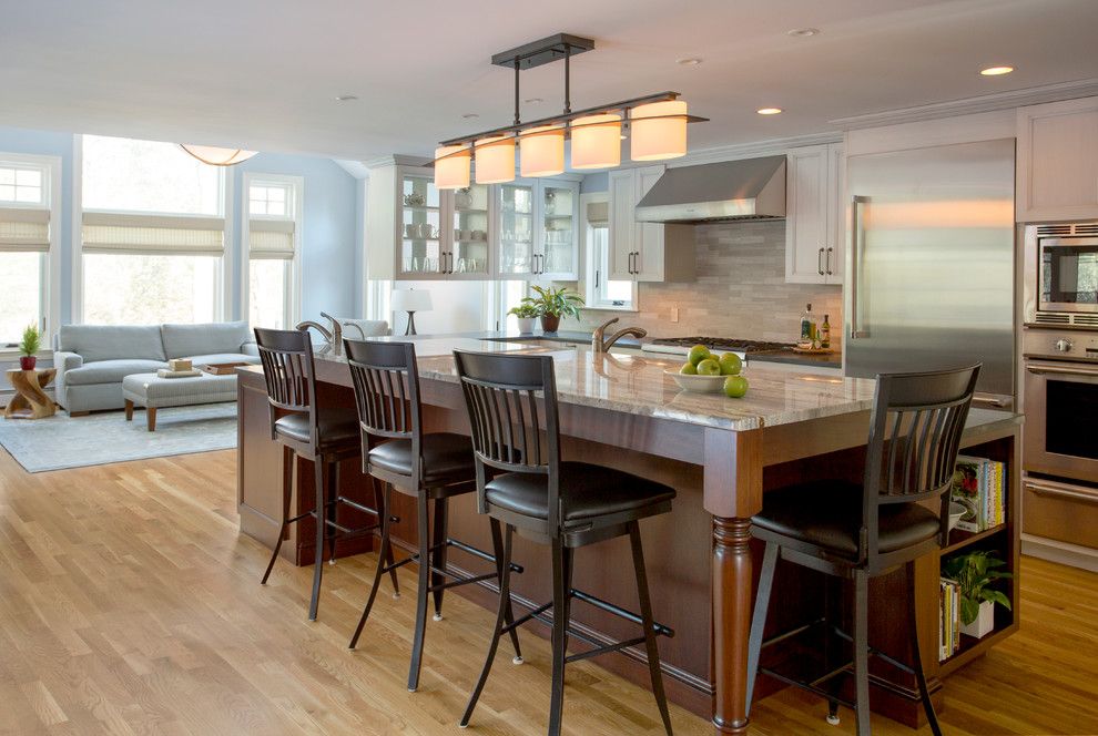 Jet Mist Granite for a Transitional Kitchen with a Thermador and 1939 Brick Colonial by Thomas Buckborough & Associates