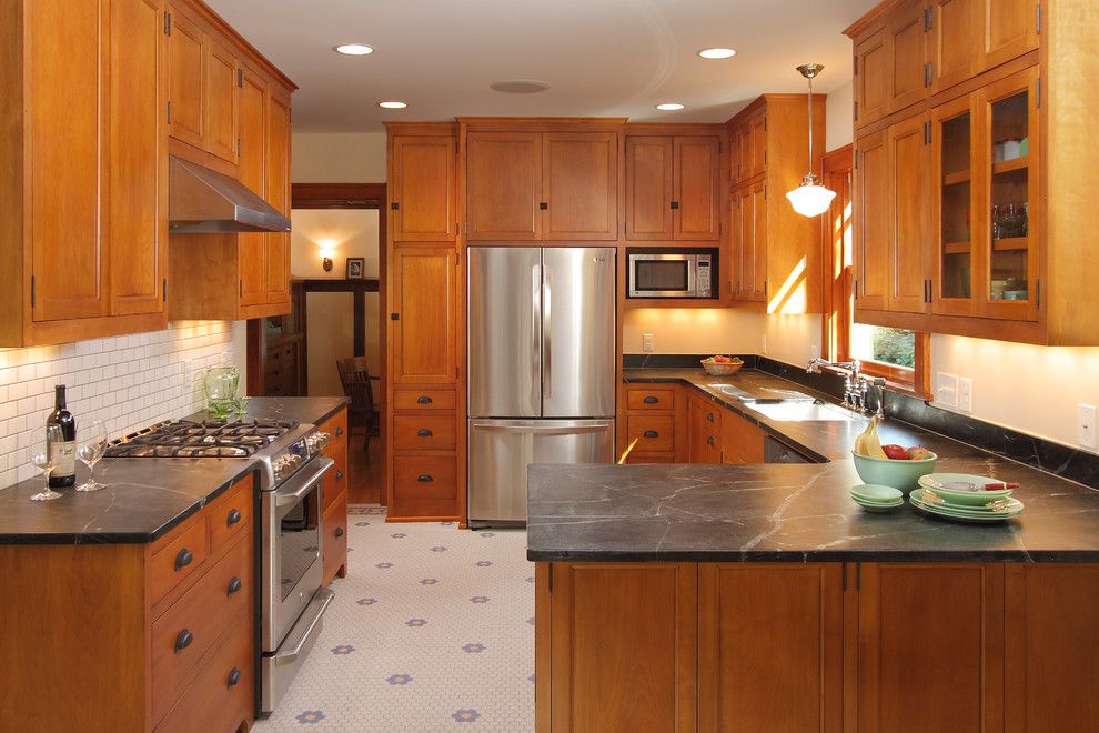 J&k Cabinets for a Craftsman Kitchen with a Bungalow Kitchen and Bungalow Kitchen by W.b. Builders