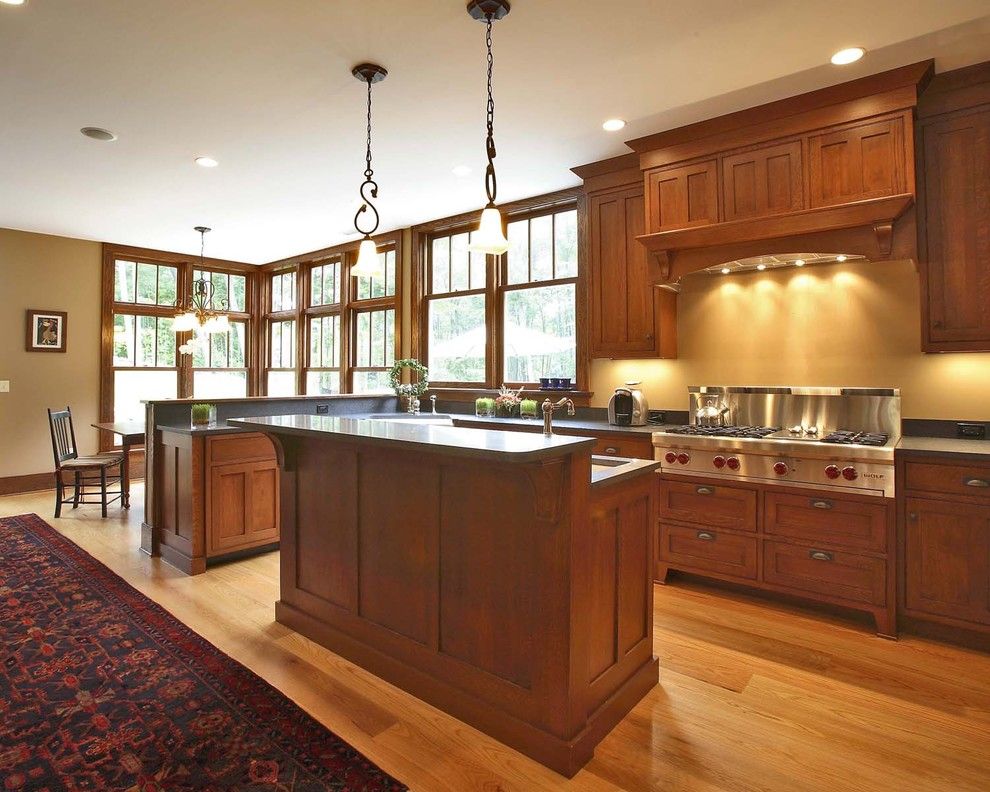 J&k Cabinets for a Craftsman Kitchen with a Craftsman Style and Whiporwill by Callaway Wyeth