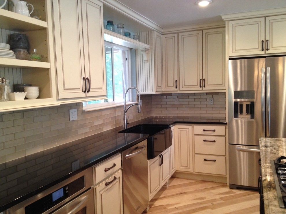 J&k Cabinets for a Farmhouse Kitchen with a White Kitchen and Altenbach Kitchen Remodel by Jk Cabinets & Design