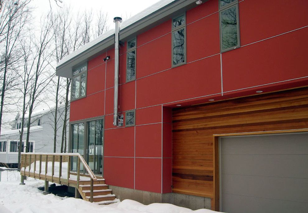 John Cannon Homes for a Modern Exterior with a Red Hoouse and Saratoga Springs Residence by Leap Architecture