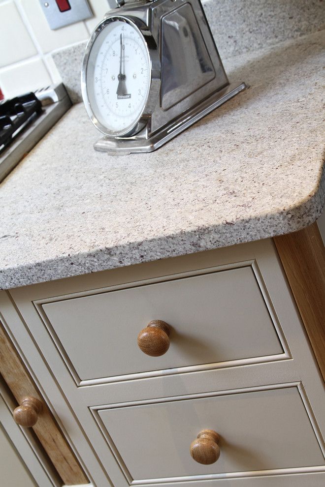 Kashmir White Granite for a Traditional Kitchen with a Traditional and the Charleston Shaker Kitchen by Beau Port Kitchens