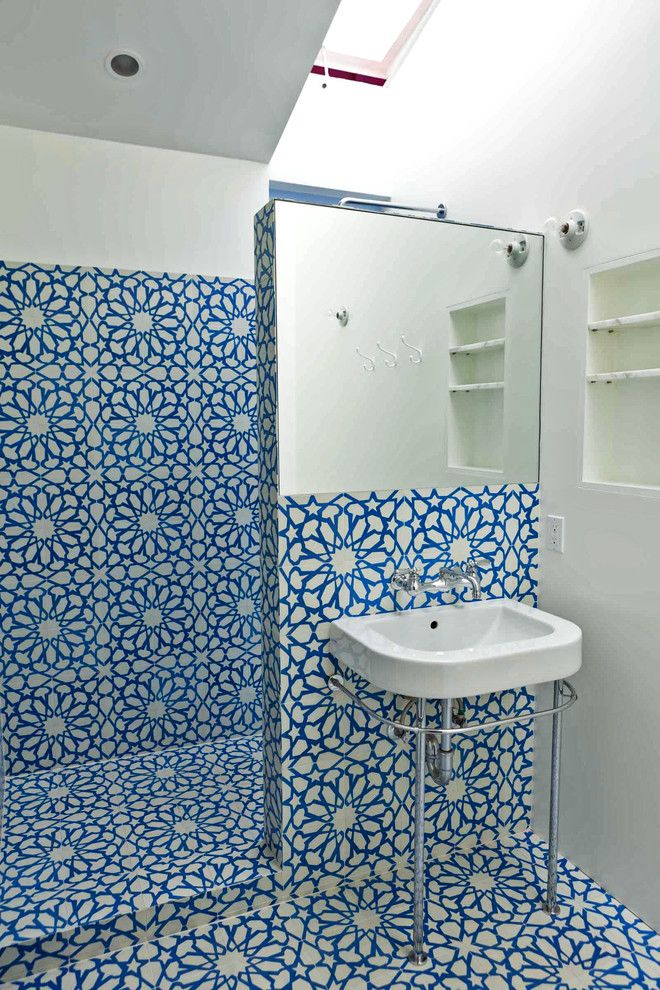 Kate Lo Tile for a Eclectic Bathroom with a Tile Floor and Hope Alexander Custom Bathroom by Granada Tile