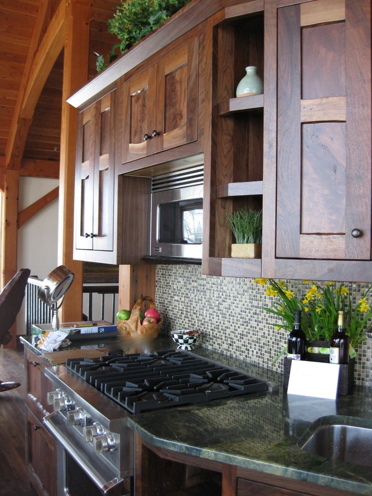 Katonah Hardware for a Rustic Kitchen with a Mackenzie Childs and Lake Guesthouse by Carol Schaper Interiors, Inc.