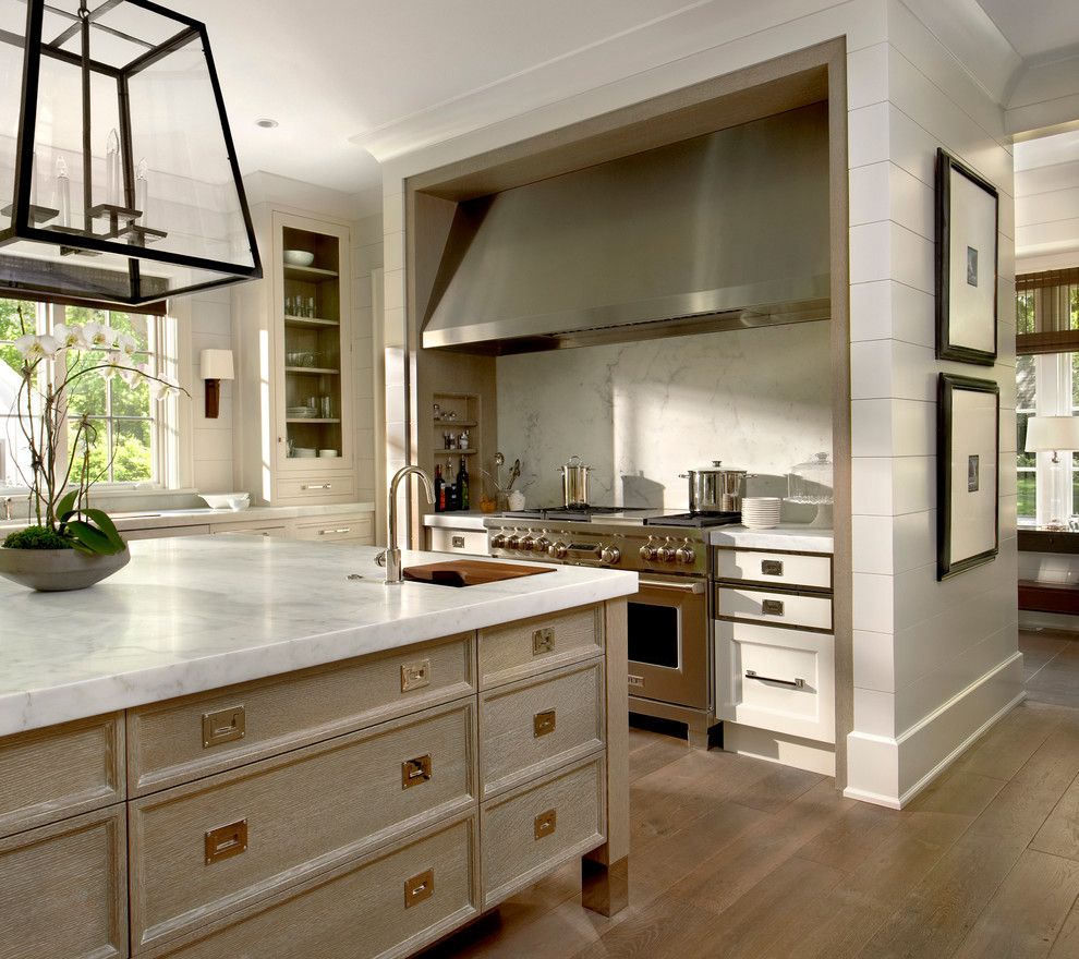 Katonah Hardware for a Transitional Kitchen with a Transitional and Comfortable Contemporary by Tiburon Homes Llc