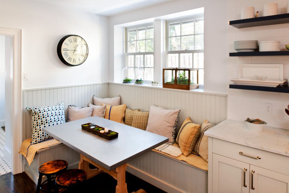 Katonah Hardware for a Transitional Kitchen with a Wainscoating and Bryn Mawr English Tudor Kitchen Remodel by Pinemar, Inc