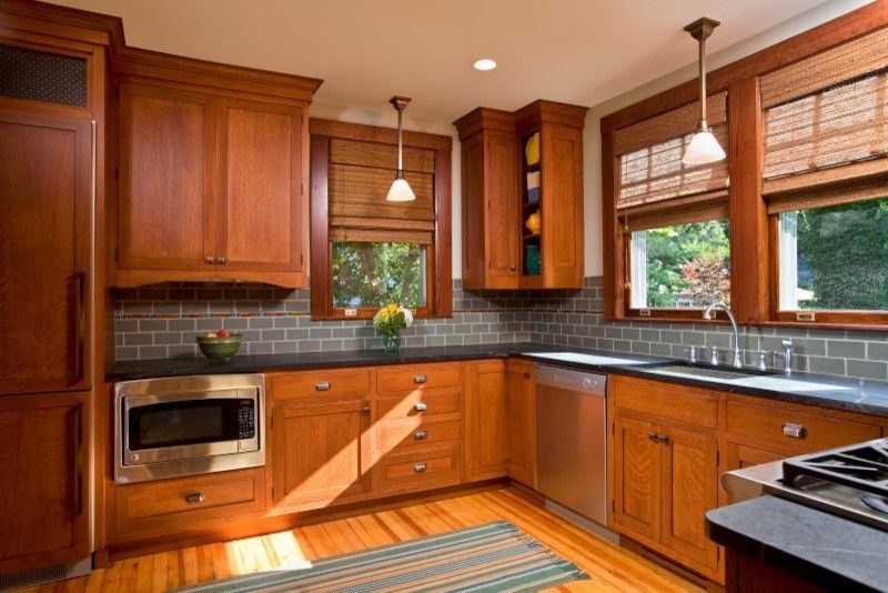 Kemper Cabinets for a Traditional Kitchen with a Traditional and Culinary Craftsman by Teakwood Builders, Inc.
