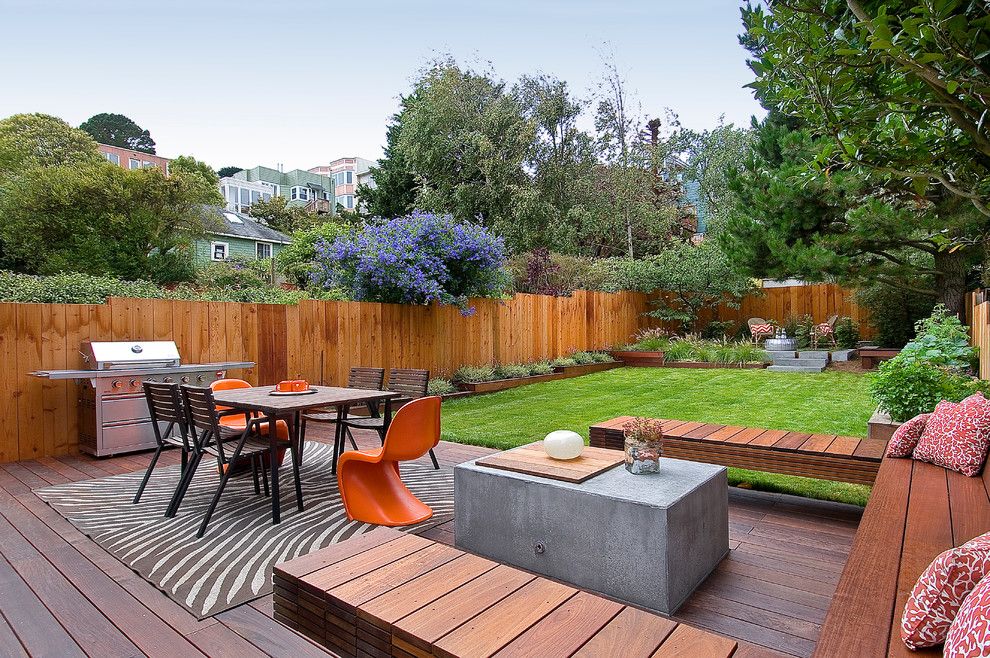 Ken Fulk for a Transitional Deck with a Seat Cushions and Douglass by Chr Dauer Architects